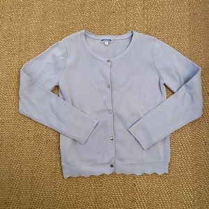 JACADI GIRLS SIZE 10 SCALLOPED EDGED COTTON SWEATER